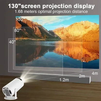 4K Portable Home Cinema Projector - Android 11, Dual WiFi 6, 200 ANSI, Allwinner H713, Bluetooth 5.0, 1080P/720P, Perfect for Outdoor Use