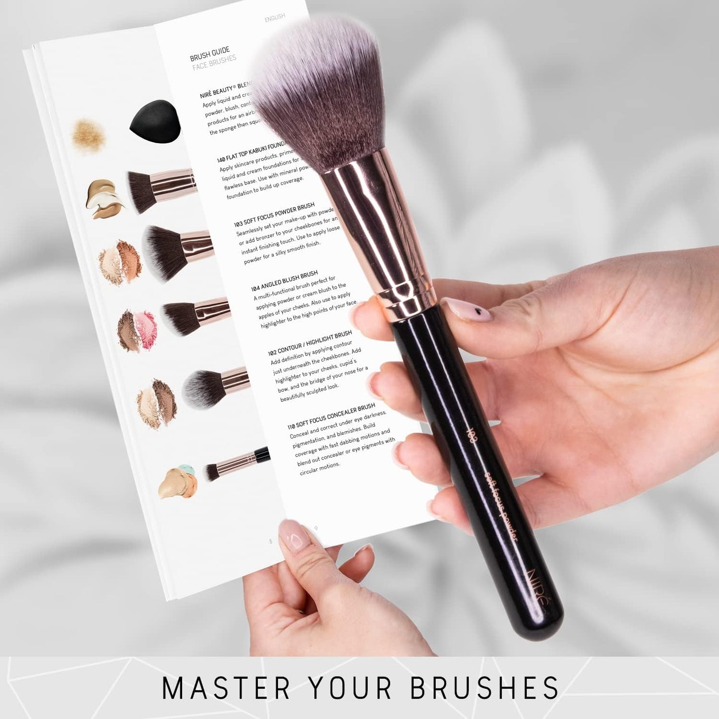 Professional 15-Piece Vegan Makeup Brush Set: Includes Blenders, Brush Holder, Cleaner, Guide, and Gift Box